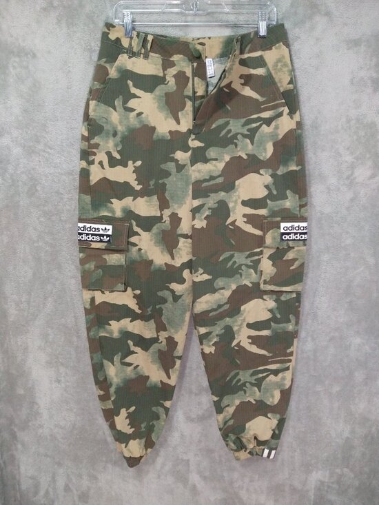 adidas Pants - adidas Originals Green Camo Track Pant Ripstop Cargo Jogger Womens Medium Baggy